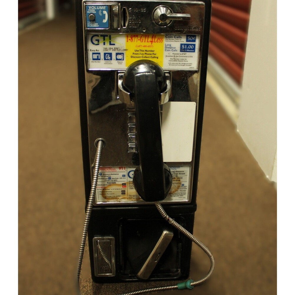 Vintage GTL Payphone Pay Phone Volume Push Button 80's 90's Man Cave Garage Deco